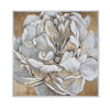 Golden White Peony II Framed Embellished Canvas Wall Art Print - 30x30